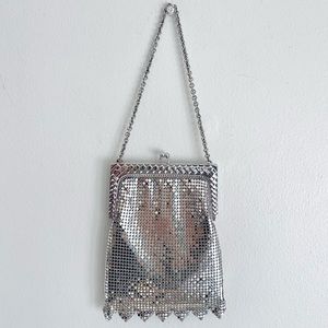 Whiting And Davis Vintage Silver Mesh Bag Estimated 1920’s Flapper Style